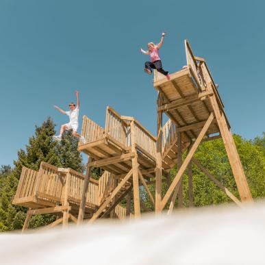Barn som leker på Fyns Sommerland på Fyn, Danmark
