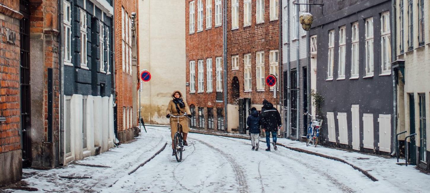 Biking in the snow, Copenhagen in winter