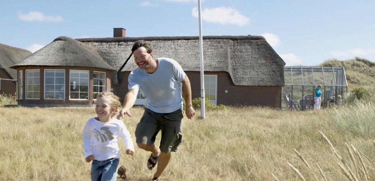 Family playing at holiday home, North Zealand in Denmark