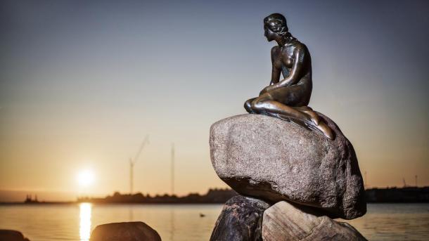 The Little Mermaid statue in Copenhagen