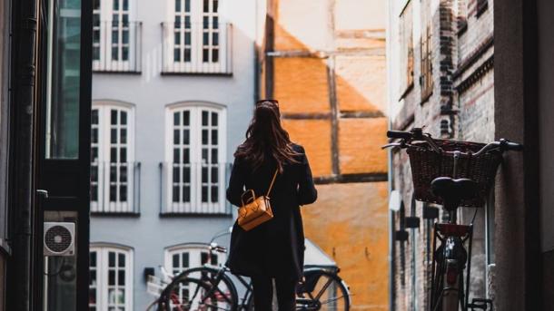 An alley next to the popular street, Magstræde, in Copenhagen.
