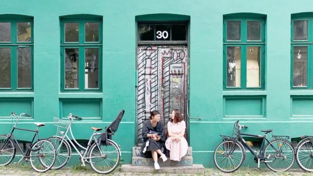 A creative mural on a building in Sankt Hans Gade in Copenhagen.