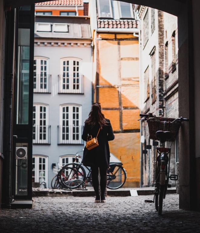 An alley next to the popular street, Magstræde, in Copenhagen.