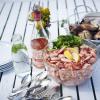 Fresh seafood on a garden table in North Jutland