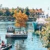 People enjoy the water around La Banchina in summer