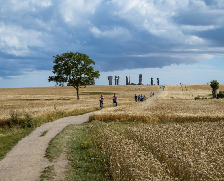 Cyclists at Dodekalitten Lolland-Falster, Denmark