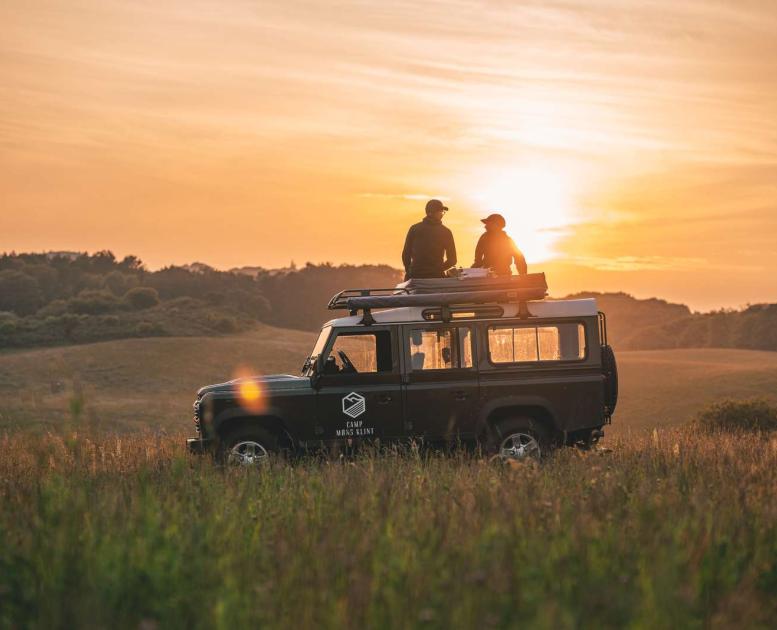 Møns Klint from on top of a Land Rover