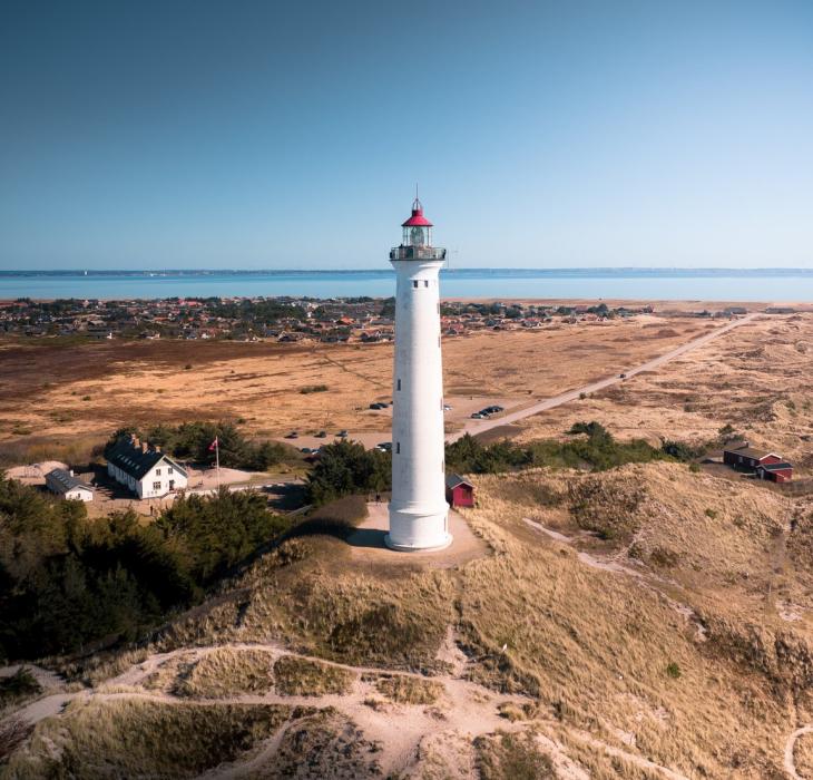 Lyngvig Lighthouse in Hvide Sande, West Jutland, Denmark